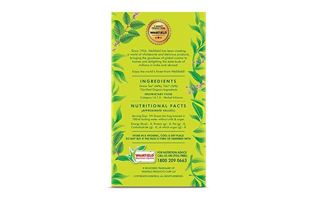 Weikfield Eco Valley Organic Tea Divine Tulsi   Box  30 pcs